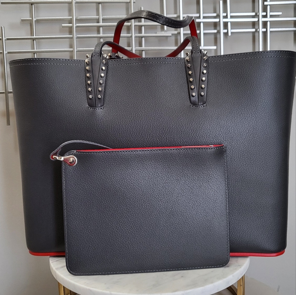 Christian Louboutin Cabata Large Tote Bag Black Leather + Pouch
